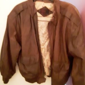 Leather bombers jacket
